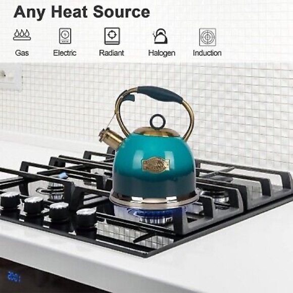 Tea Kettle -3.0 Quart Tea Kettles Stovetop Whistling Teapot Stainless Steel Tea - Picture 3 of 6